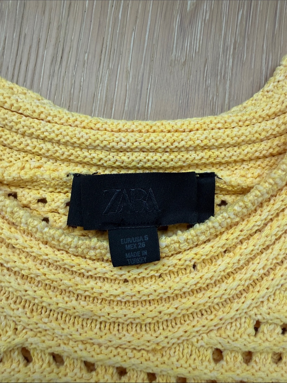 Zara Yellow Crocheted Knit Top with Fringe Detail - Picture 2 of 2